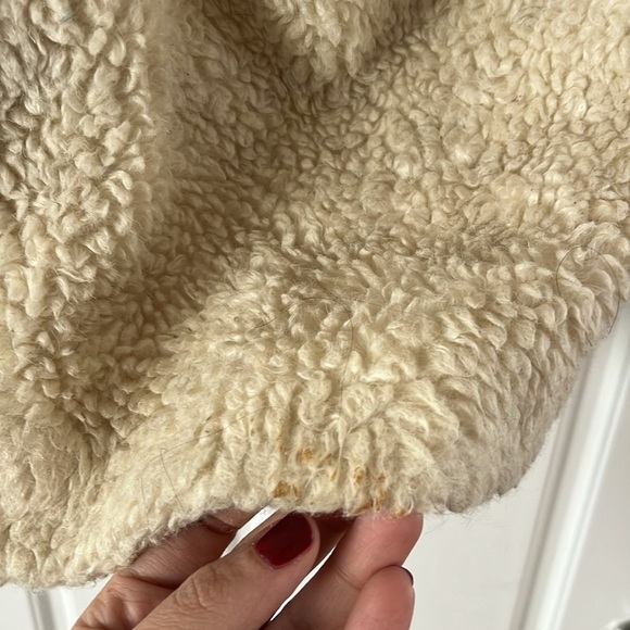 SEZANE ecru teddy coat wool cream sz36(4) - Picture 6 of 6